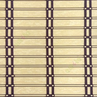 Dark brown beige color horizontal stripes flat scale vertical thread stripes cylinder stick rollup mechanism PVC Blinds 